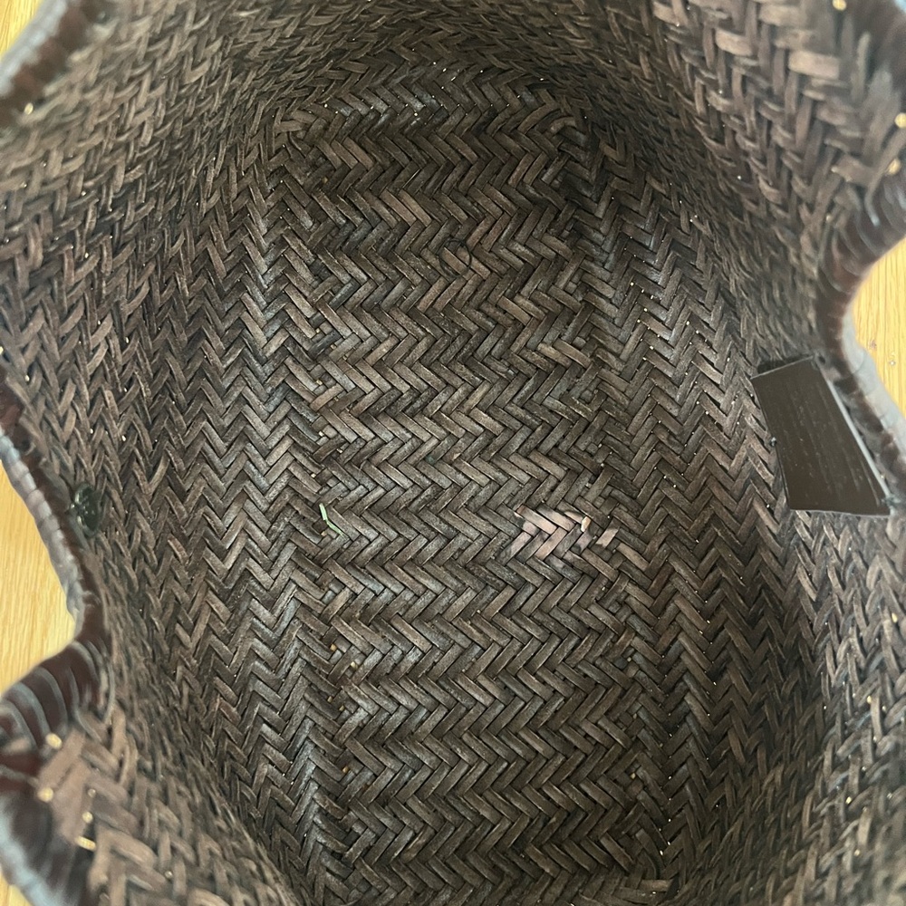 Dragon Diffusion Dark Brown Woven Leather Tote Bag - Picture 2 of 4